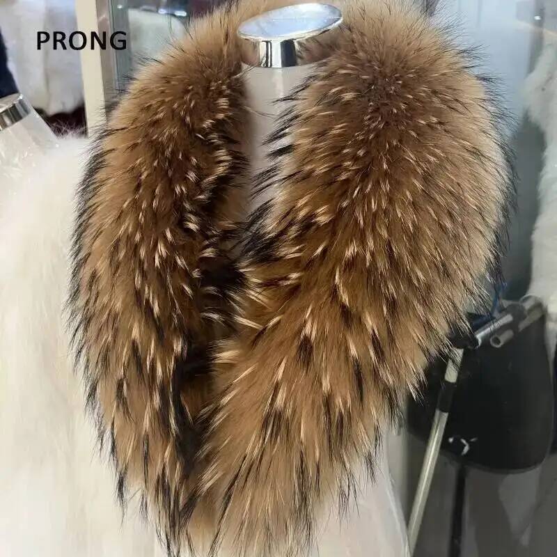 Outdoor Sport Winter Jacket - Syal bulu asli kerah bulu rakun