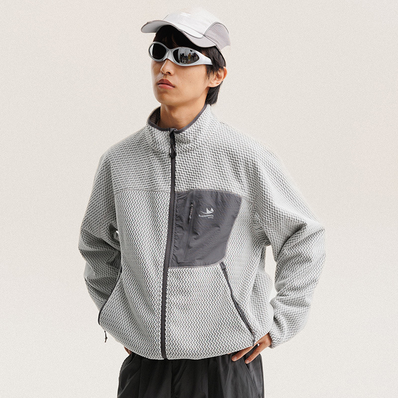 Outdoor Sport Winter Jacket - Jaket Bulu Polar Bergaris Bergelombang Musim