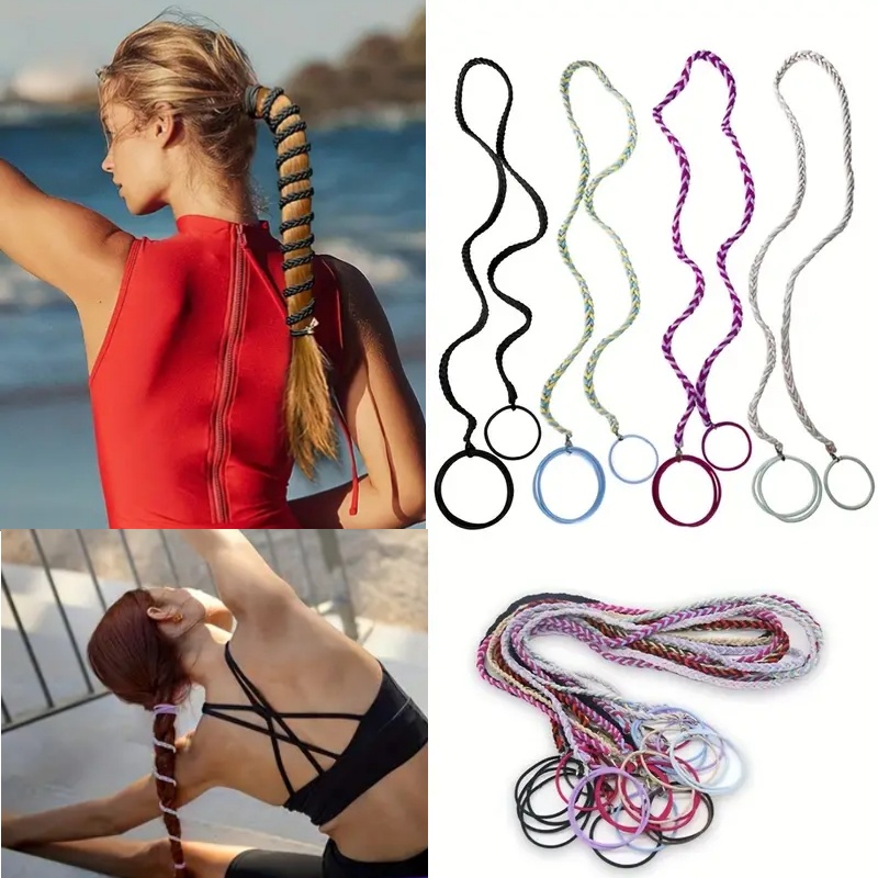 Outdoor Sport Gym - Ikat Rambut Elastis Panjang Warna Campur