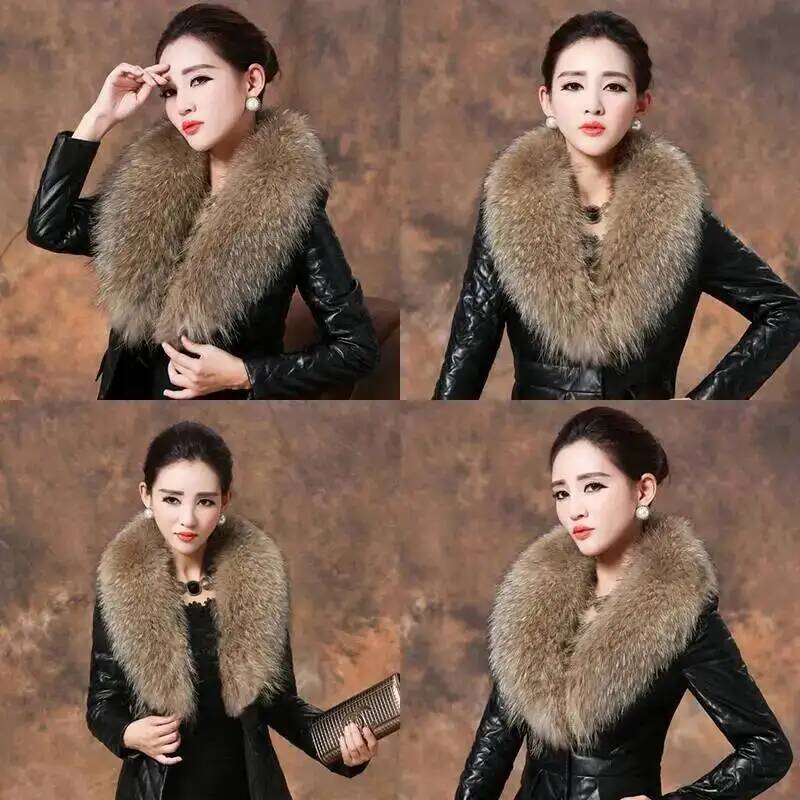 Syal bulu asli kerah bulu raku - Outdoor Sport Winter Jacket ulasan dan harga