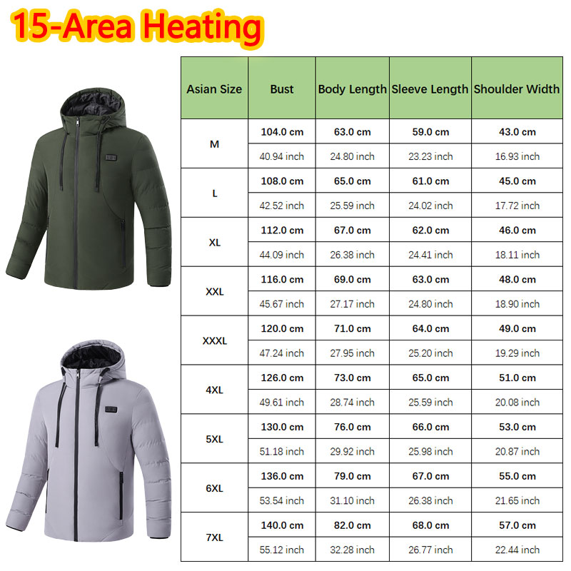 Jaket Berpemanas 15 Area denga - Outdoor Sport Winter Jacket ulasan dan harga