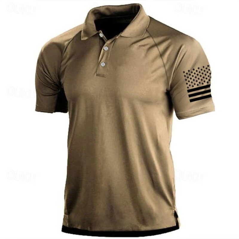 Kaus Polo Pola Bendera AS Gamb - Outdoor Sport Usa ulasan dan harga